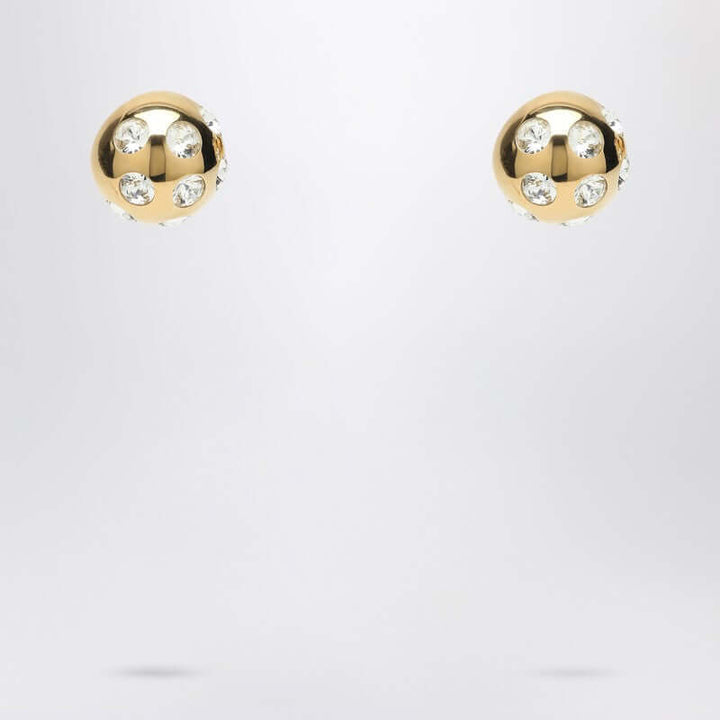 Jacquemus Square Round Earrings With Rhinestones Women