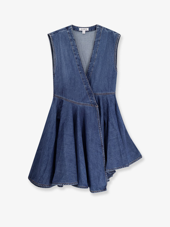 Alaia Women Wrap Denim Dress
