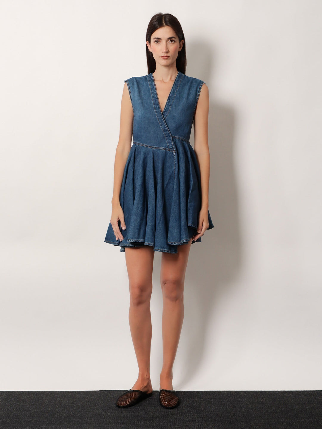 Alaia Women Wrap Denim Dress