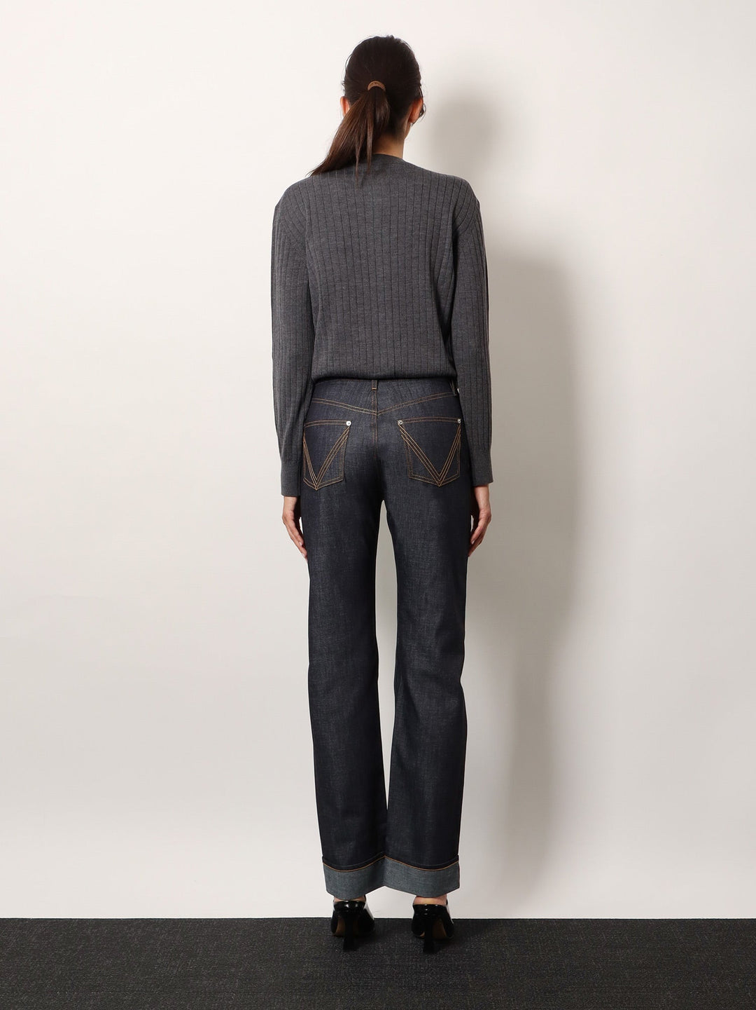 Bottega Veneta Women Turned Up Jeans With Straight Leg