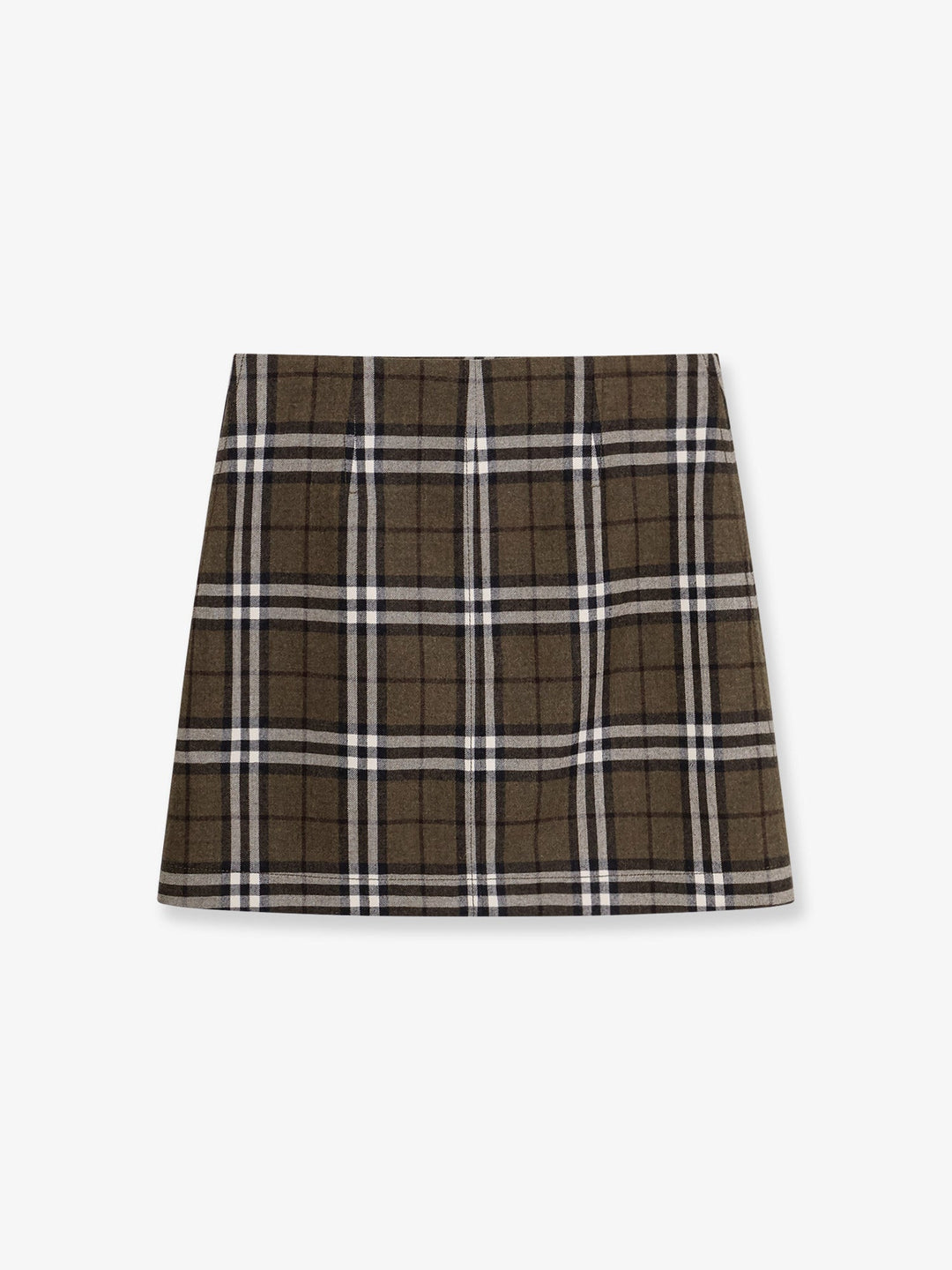 Burberry Women Virgin Wool Skirt With Burberry Check Print