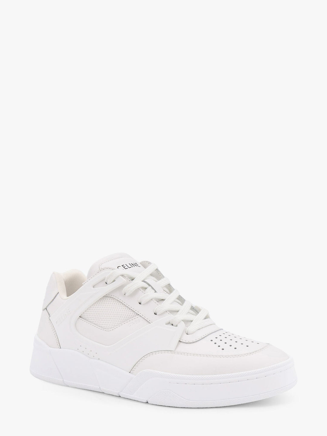 Celine Men Ct-09 Leather Sneakers With Mesh Inserts