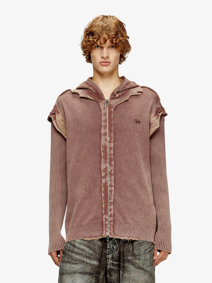 Diesel Men K-Pelto Cotton Sweatshirt With Distressed Effect