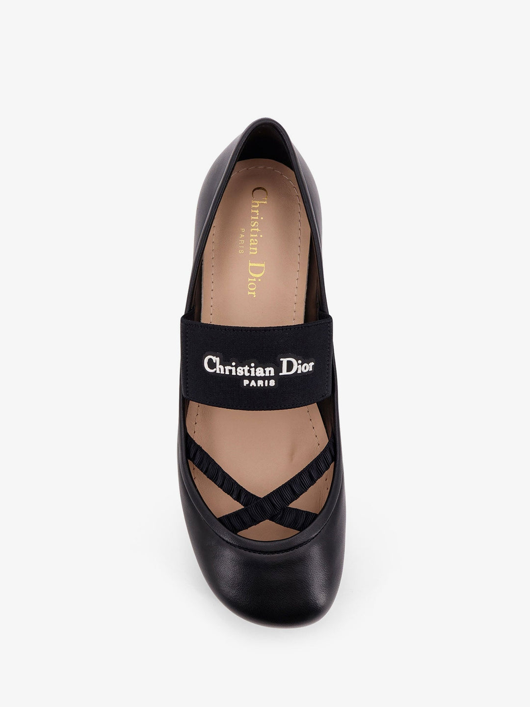 Dior Women Shade Leather Ballerinas With Elastic Bands
