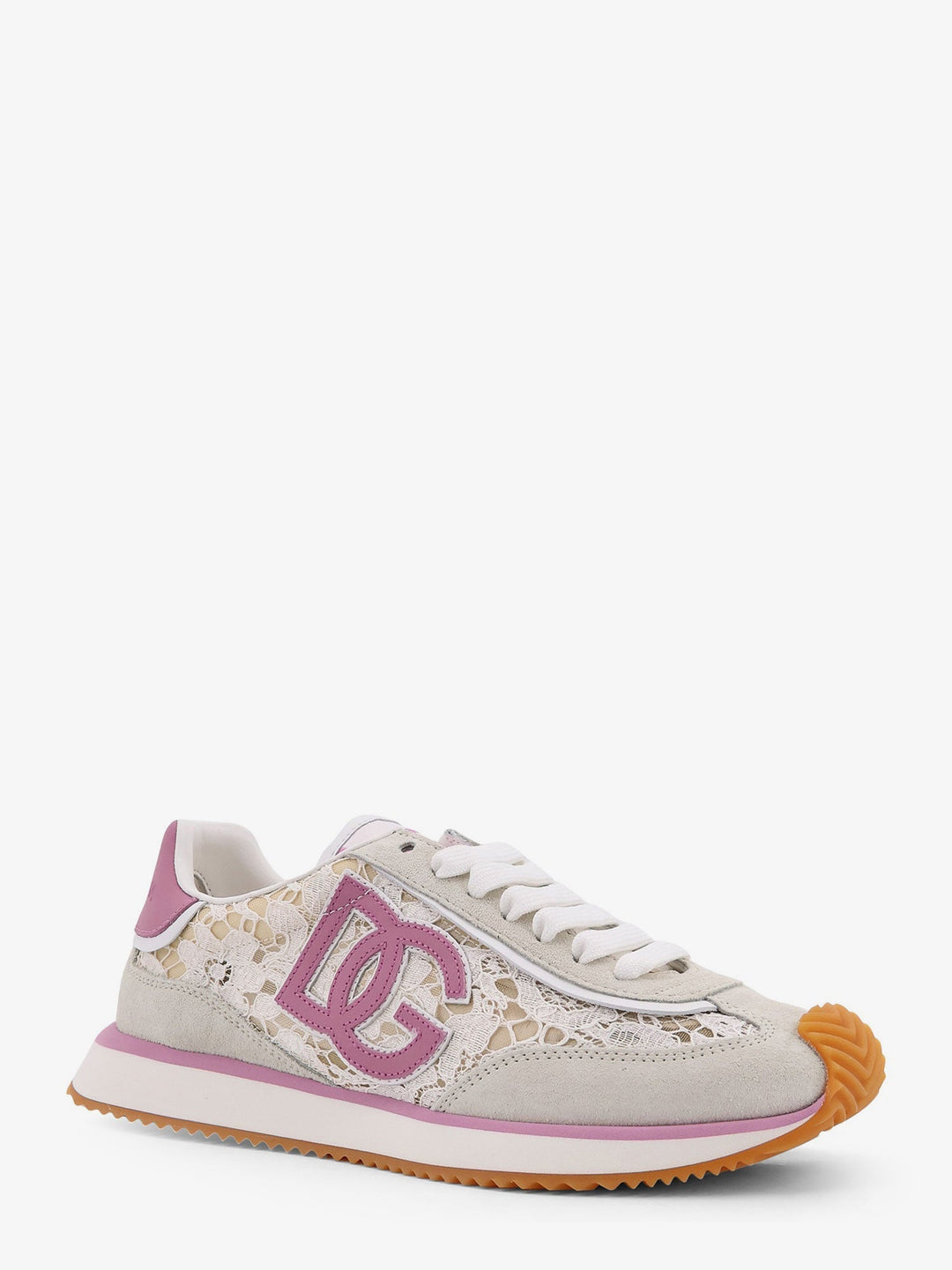 Dolce & Gabbana Women Low-Top Lace Sneakers With Suede Inserts