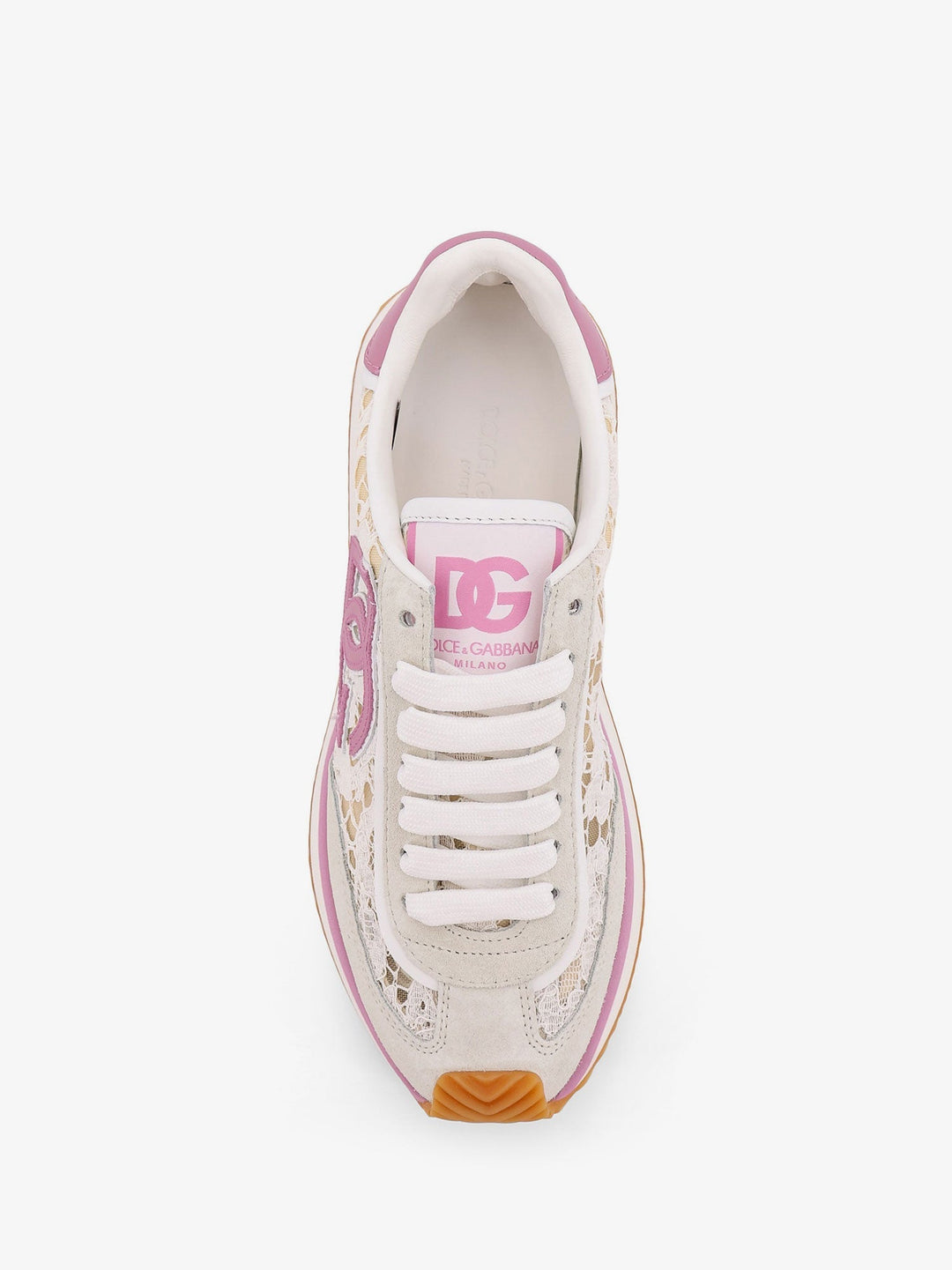 Dolce & Gabbana Women Low-Top Lace Sneakers With Suede Inserts
