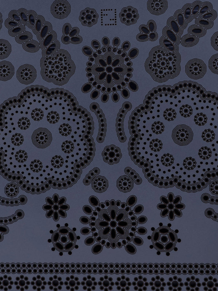 Fendi Women Peekaboo Iseeu Small Leather Shoulder Bag With Laser-Cut Coral Bandana Motif