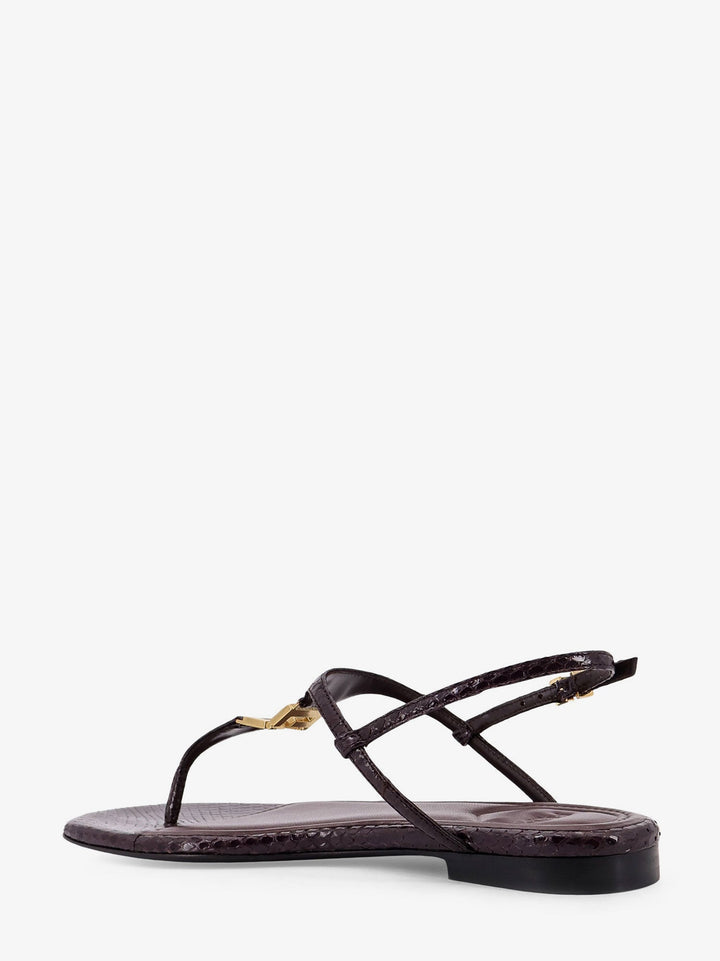 Fendi Women Fold Leather Sandals With Reptile Effect