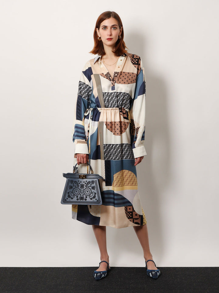 Fendi Women Patchwork Silk Dress