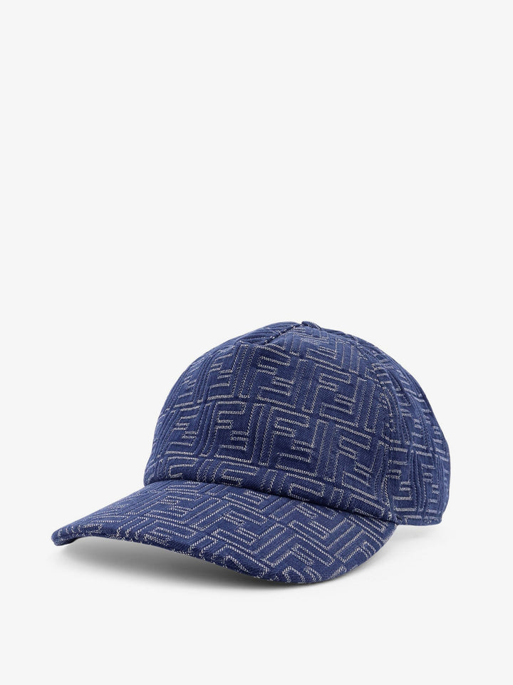 Fendi Men Ff Jacquard Denim Baseball Hat