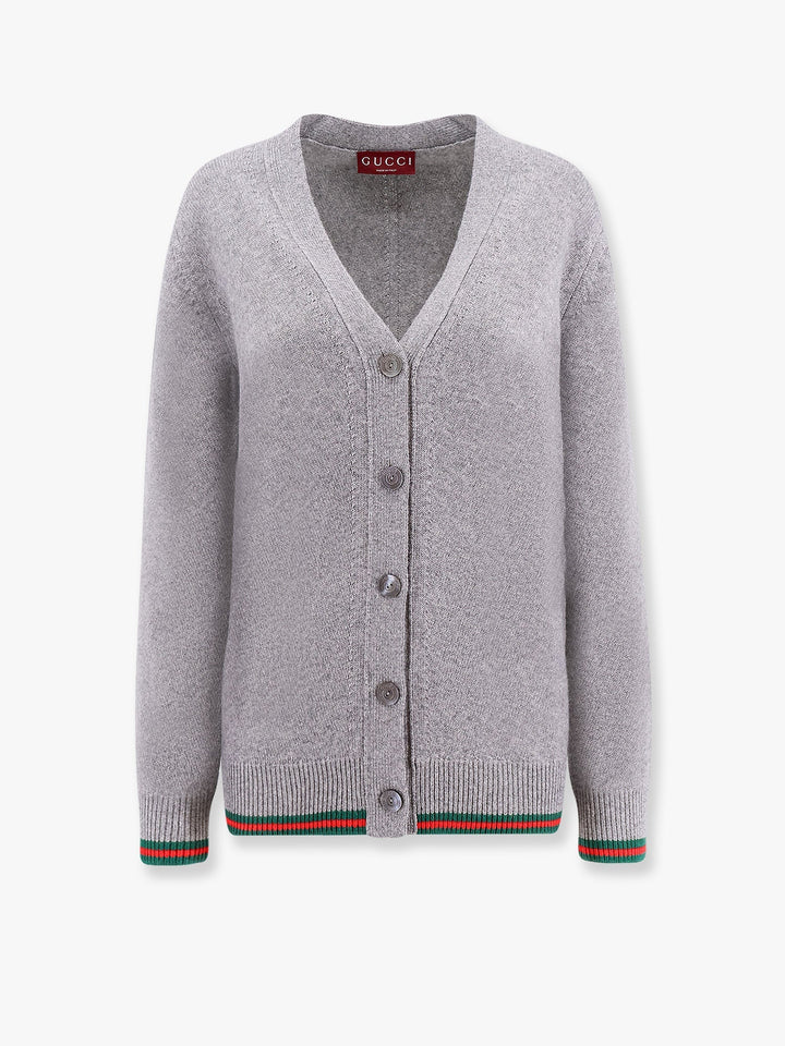 Gucci Women Wool And Cashmere Cardigan With Web Detail