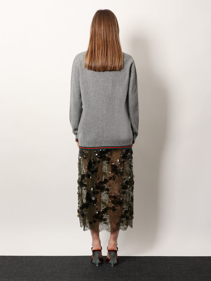 Gucci Women Wool And Cashmere Cardigan With Web Detail