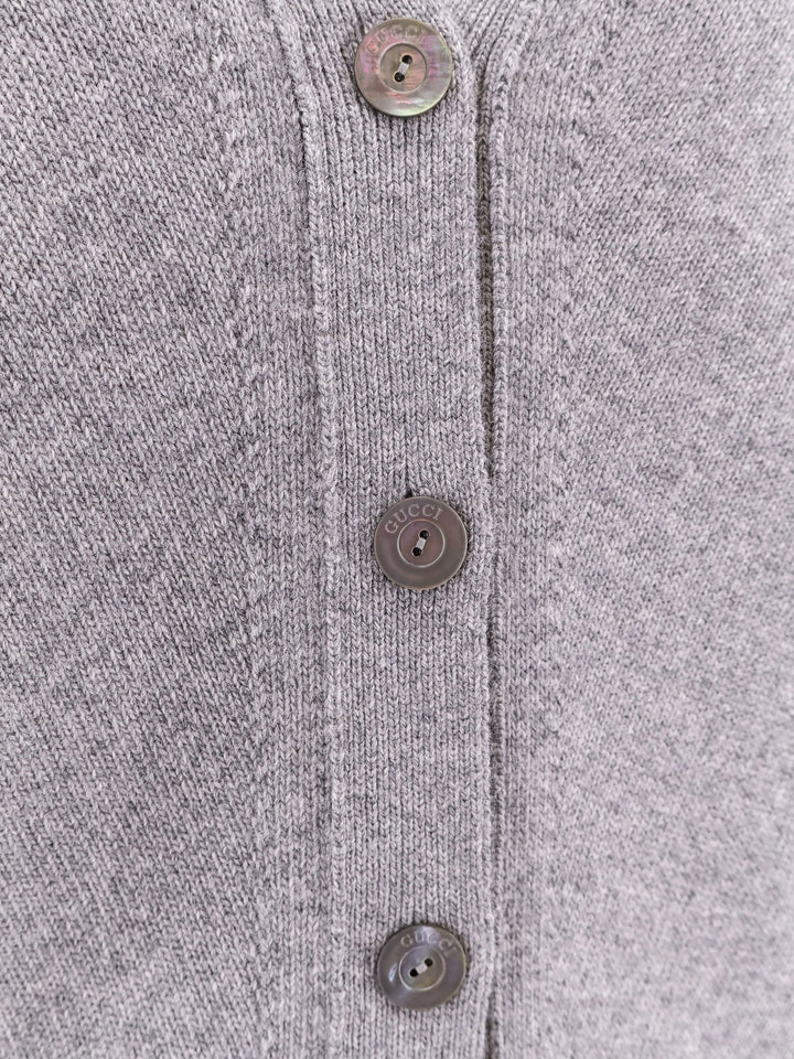 Gucci Women Wool And Cashmere Cardigan With Web Detail