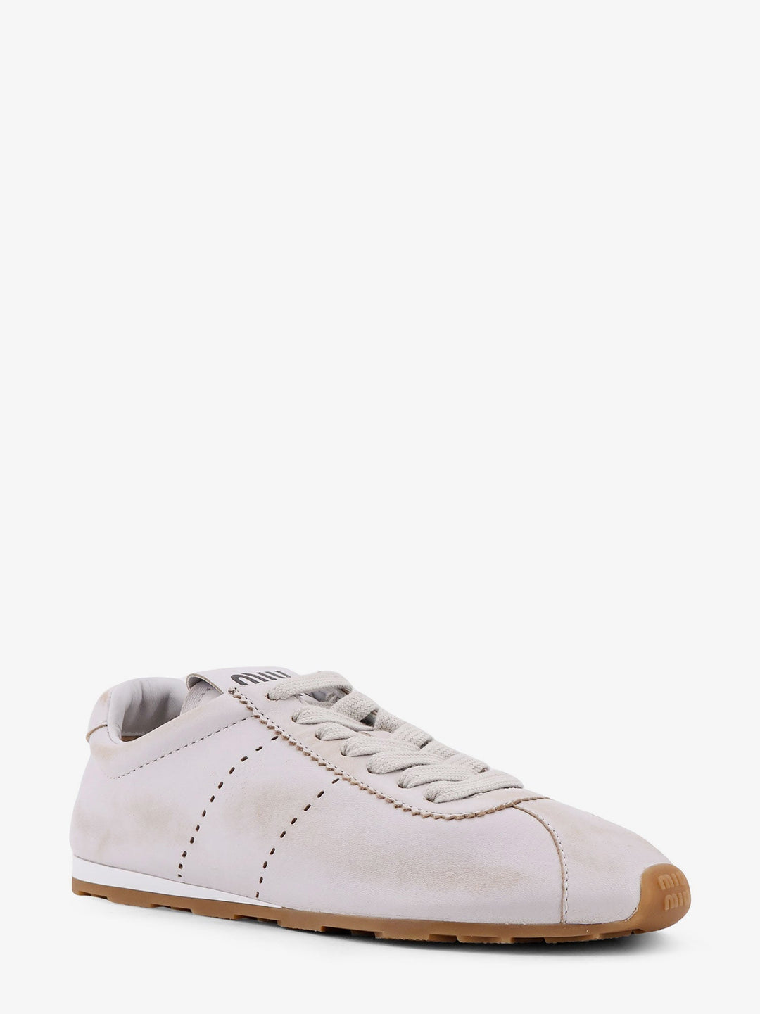 Miu Miu Women Plume Low-Top Leather Sneakers