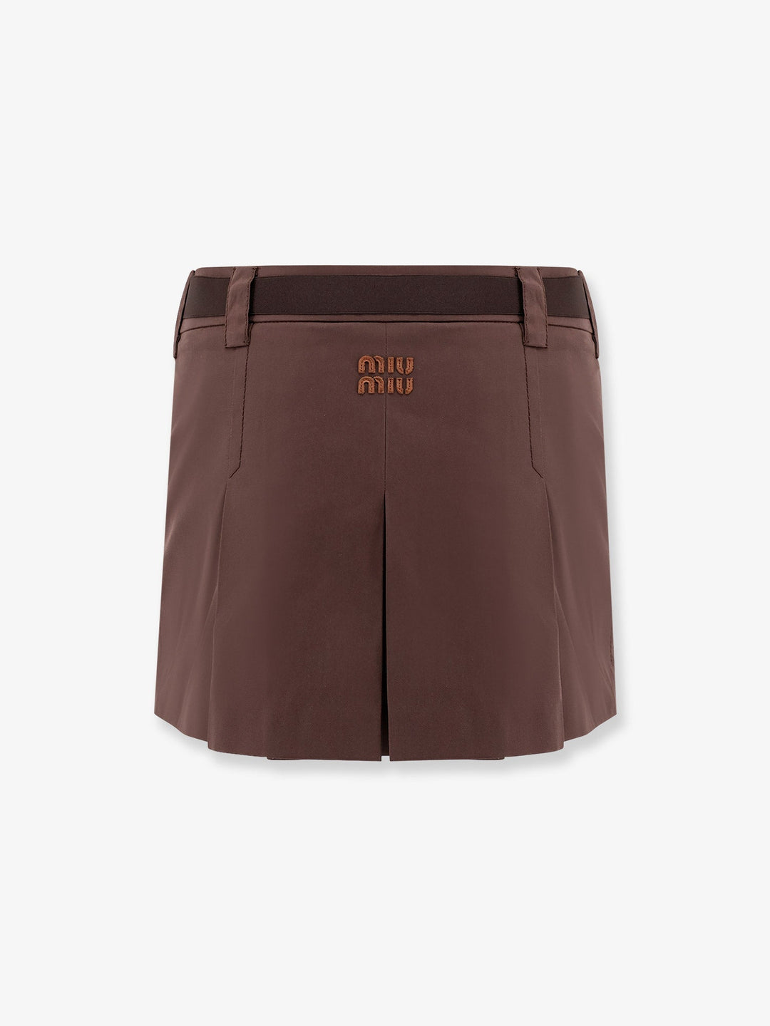 Miu Miu Women Panama Pleated Mini Skirt With Belt