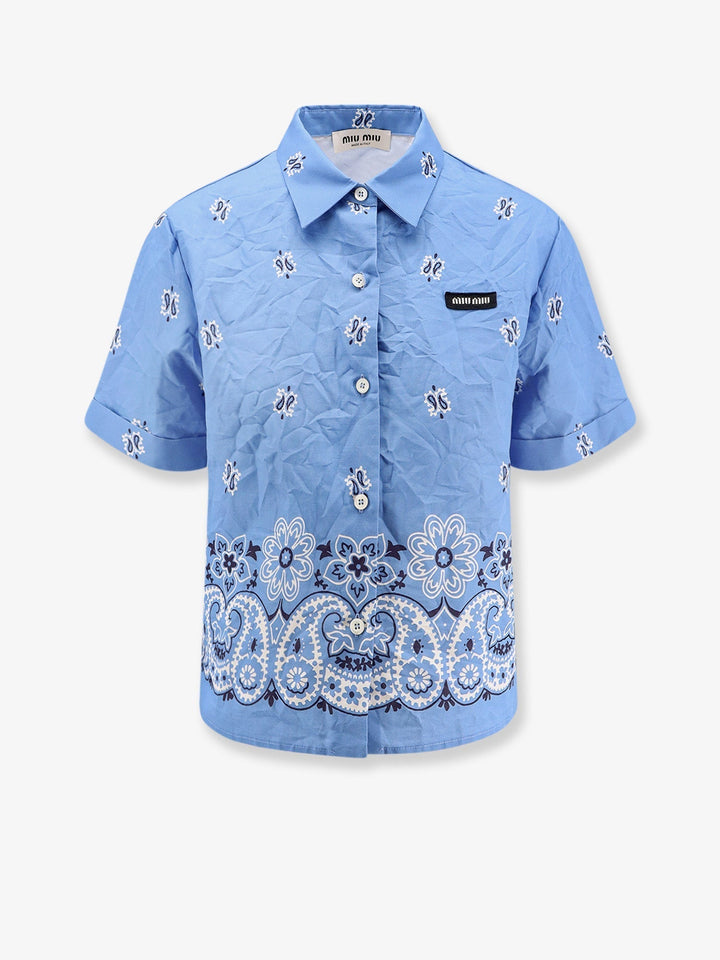 Miu Miu Women Bandana Cotton And Linen Shirt