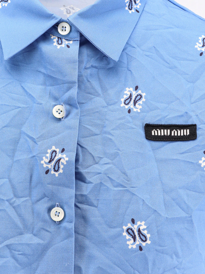 Miu Miu Women Bandana Cotton And Linen Shirt
