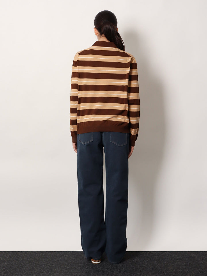 Miu Miu Women Striped Cotton Polo Shirt