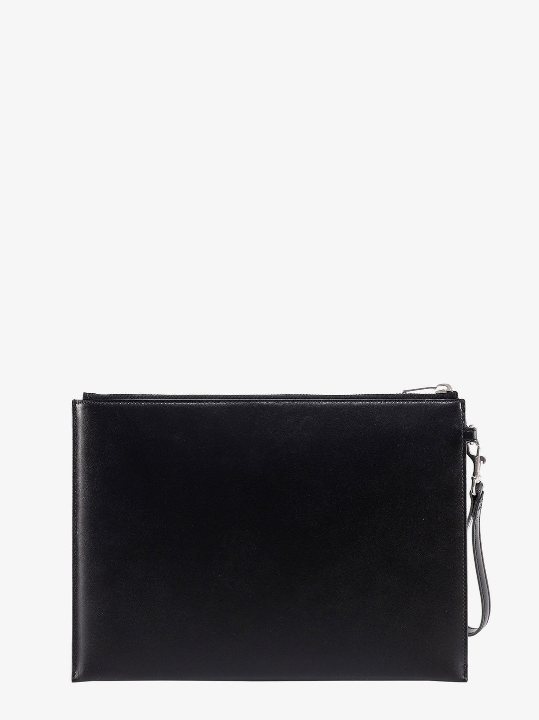 Saint Laurent Men Leather Clutch With Monogram Detail
