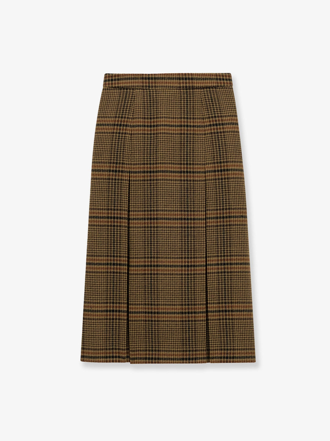Saint Laurent Women Prince Of Wales Certified Virgin Wool Skirt