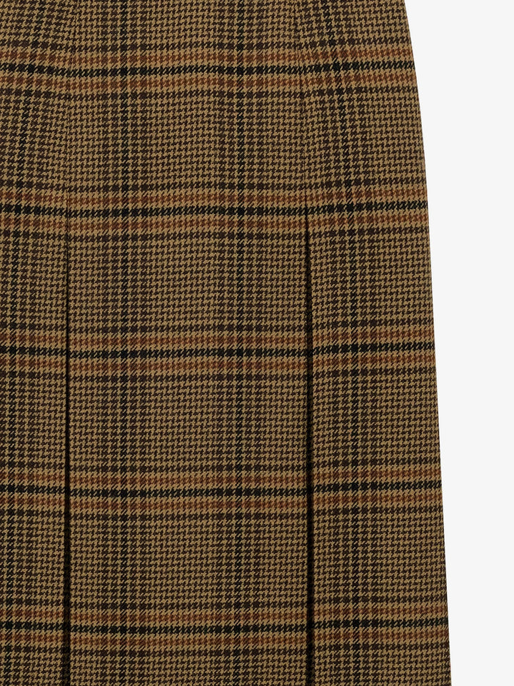 Saint Laurent Women Prince Of Wales Certified Virgin Wool Skirt