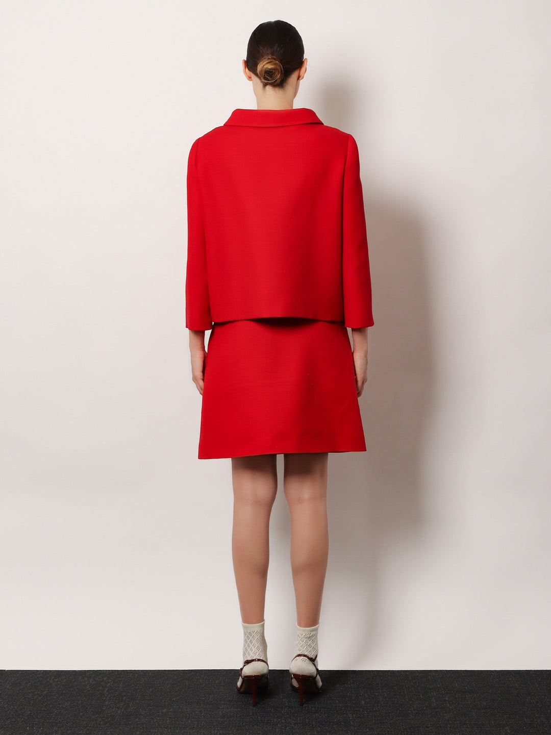 Valentino Women Crepe Couture Skirt With Heart Jewel Buttons