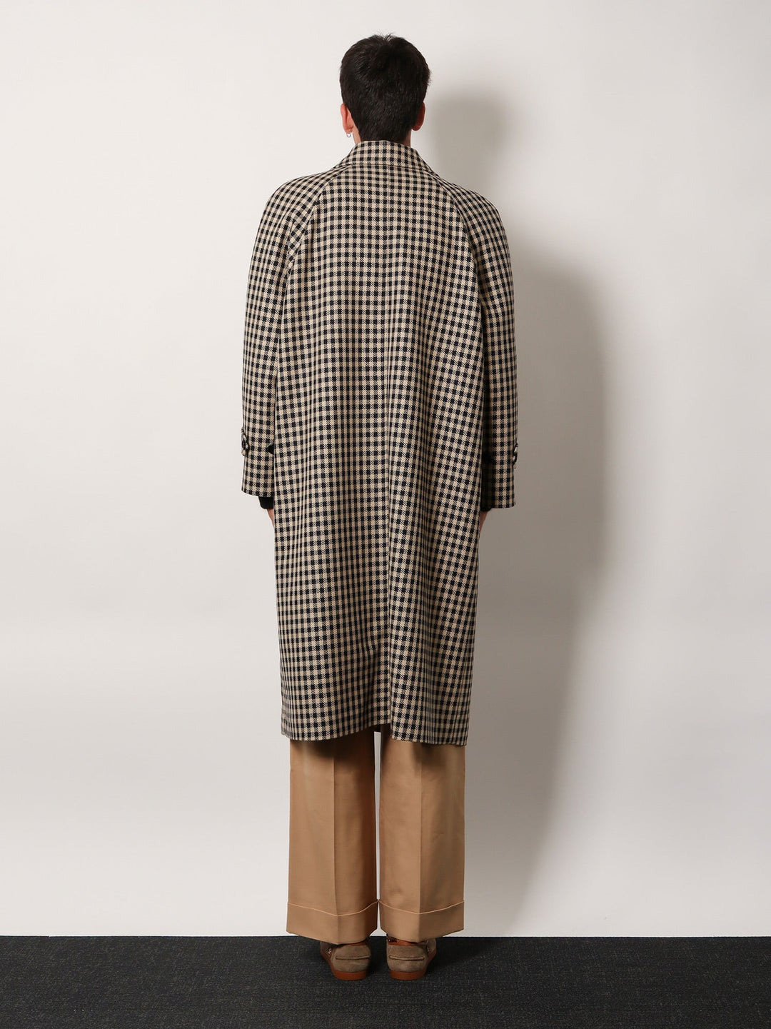 Valentino Men Wool And Cotton Coat With Vichy Motif