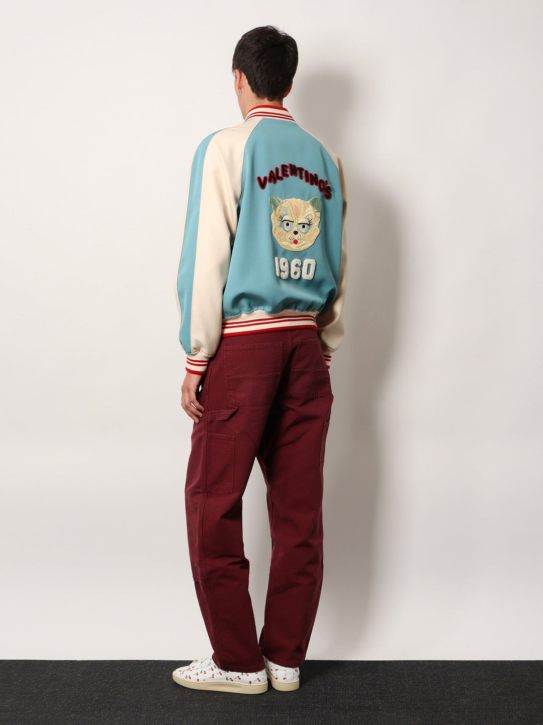 Valentino Men Le Chat De La Maison Virgin Wool Bomber Jacket