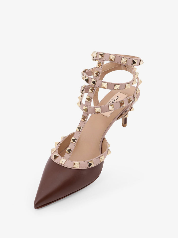 Valentino Garavani Women Rockstud Valentino Garavani Leather Decollete Slingback
