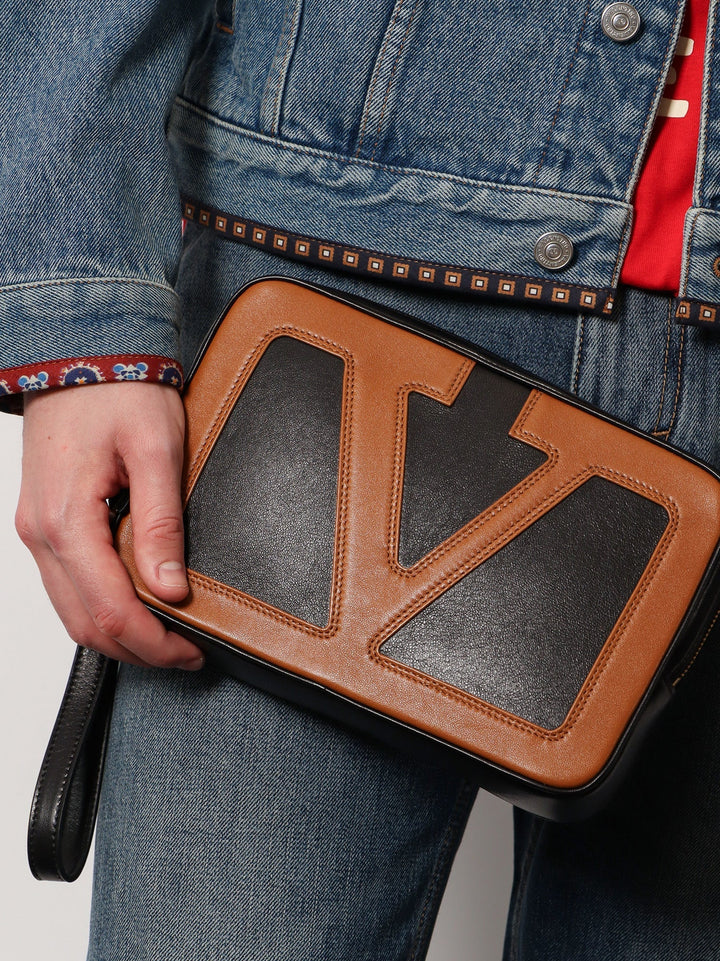 Valentino Garavani Men Valentino Garavani Viva Superstar Leather Clutch