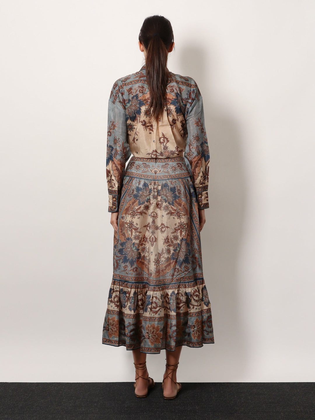 Zimmermann Women Ascension Tiered Midi Skirt