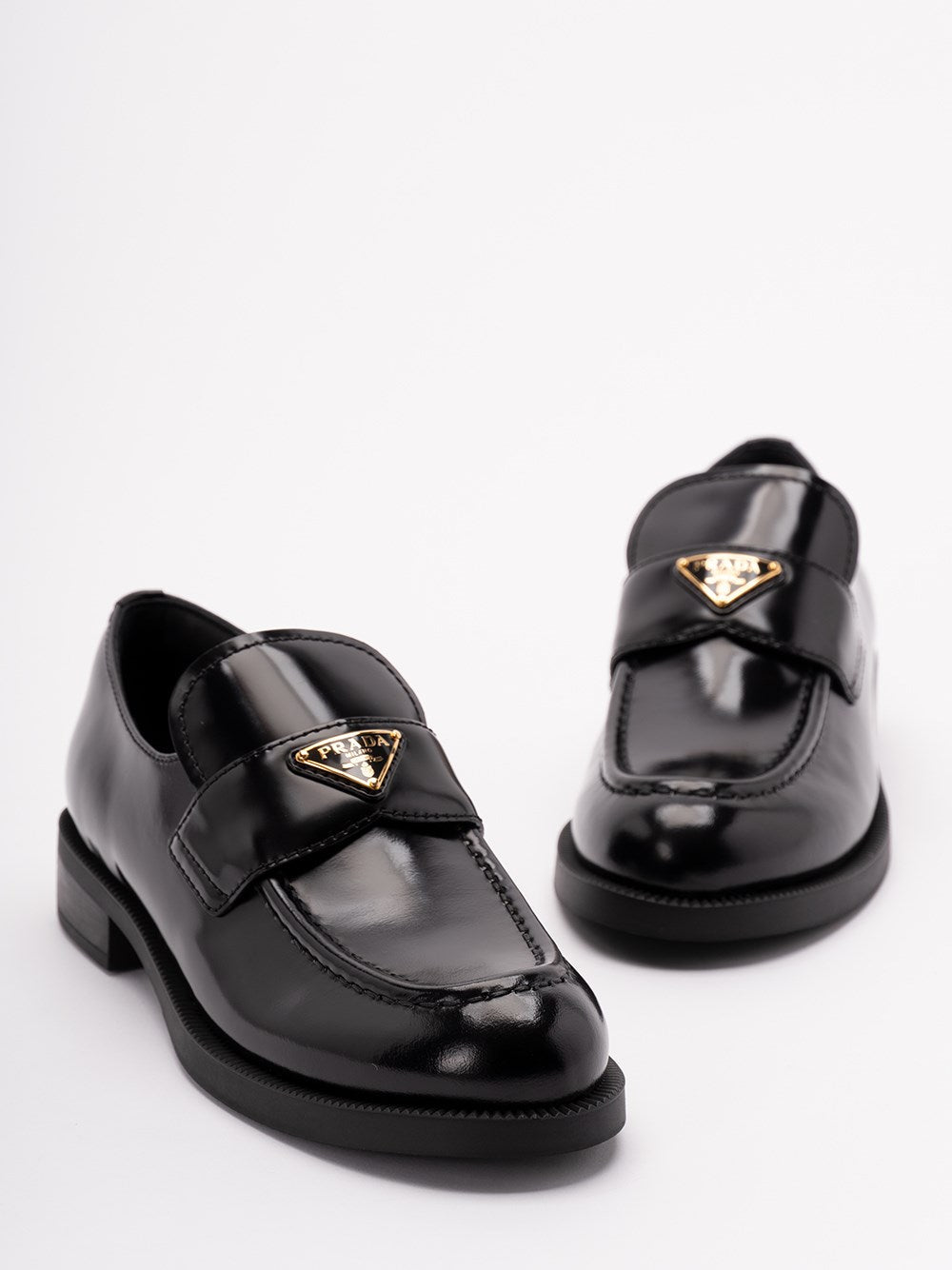Prada Women Brushed Leather Loafers