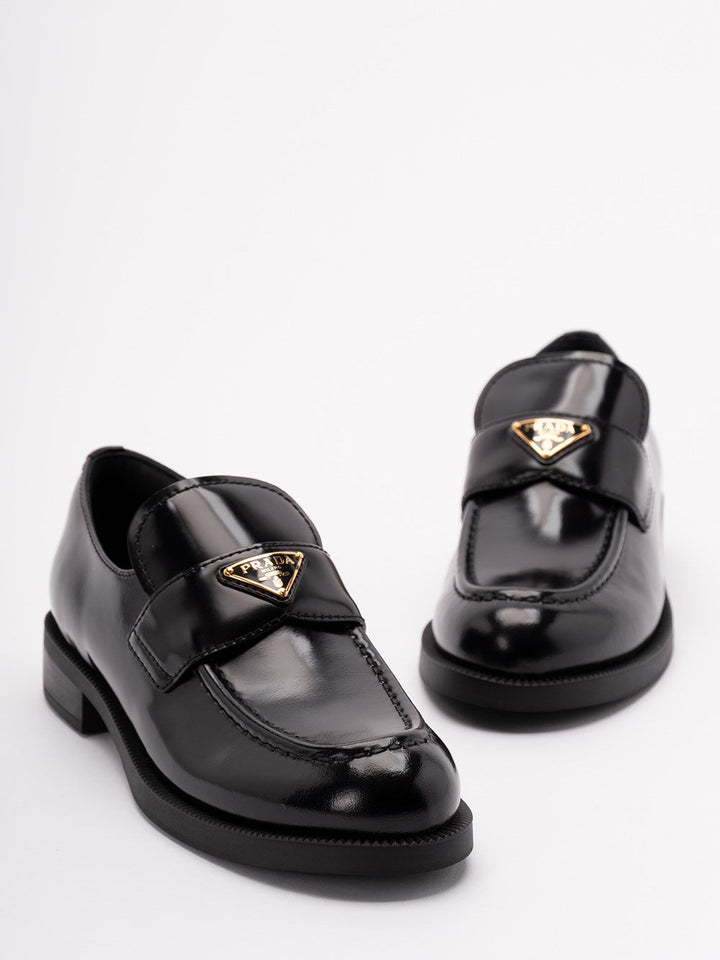 Prada Women Brushed Leather Loafers