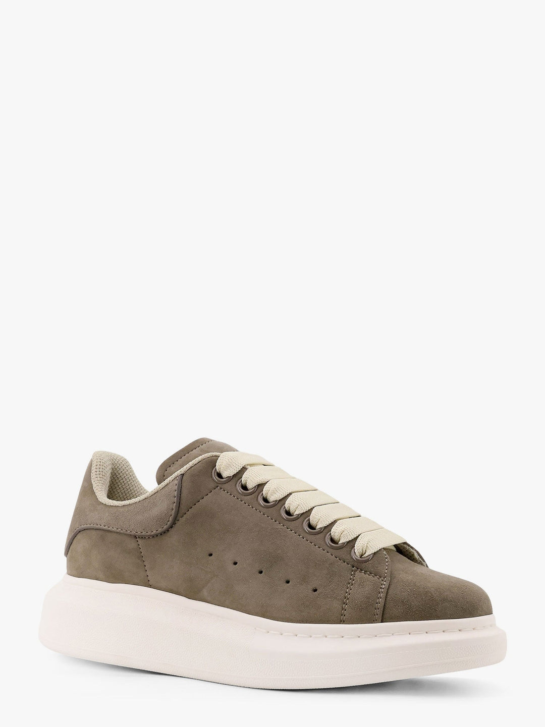 Alexander Mcqueen Women Oversized Suede Sneakers With Engraved Logo On The Front
