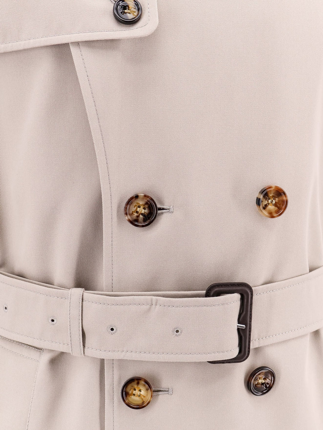 Burberry Men Cotton Blend Trench With Check Lining