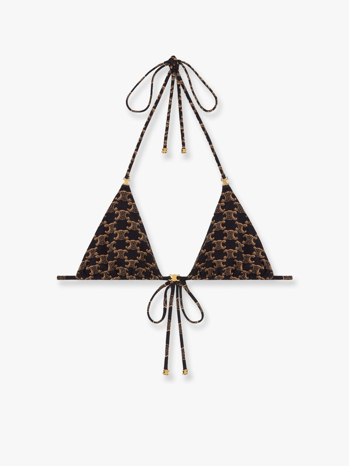 Celine Women Bikini Top With Triomphe Print