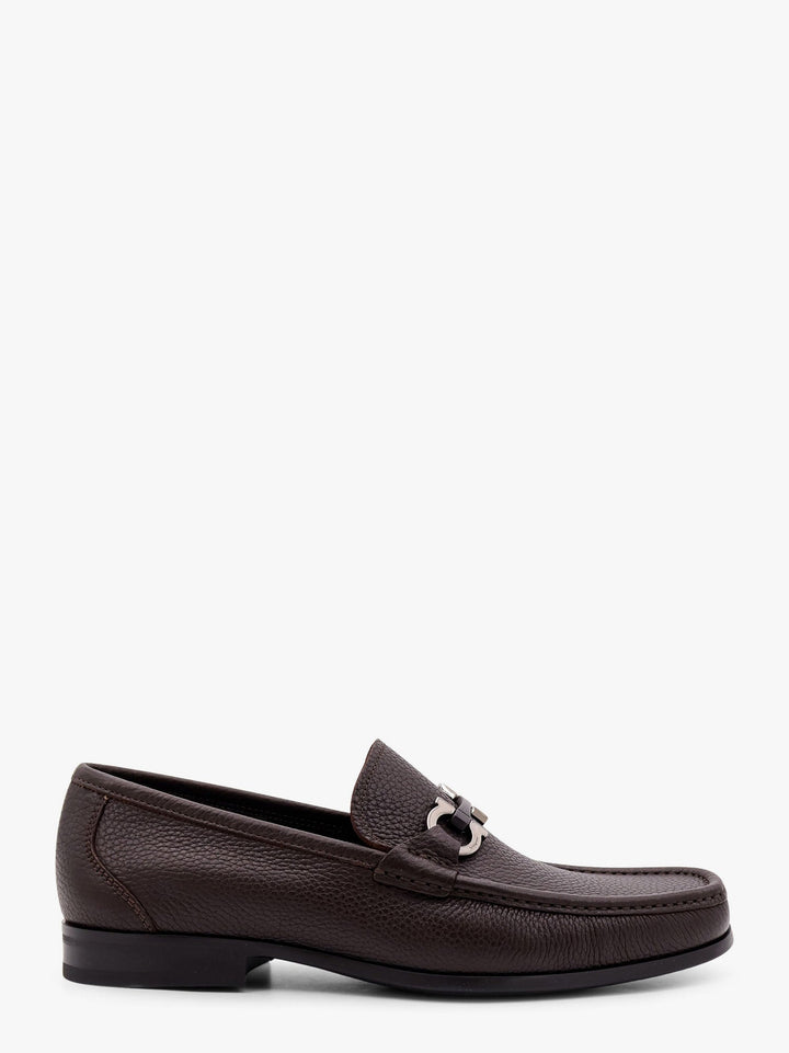 Ferragamo Men Grandioso Leather Loafer With Gancini Detail