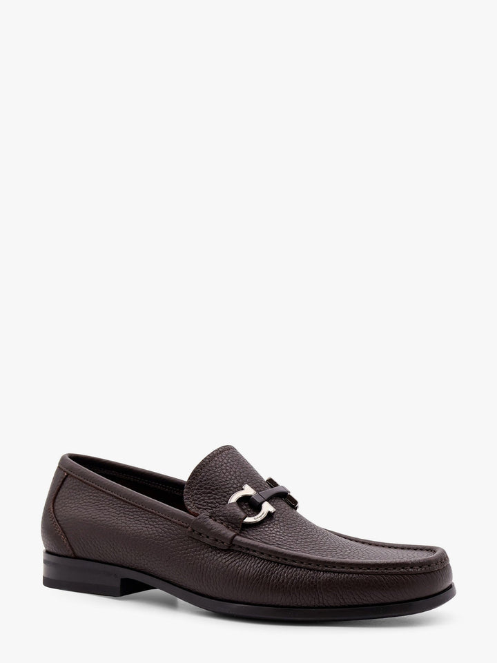 Ferragamo Men Grandioso Leather Loafer With Gancini Detail