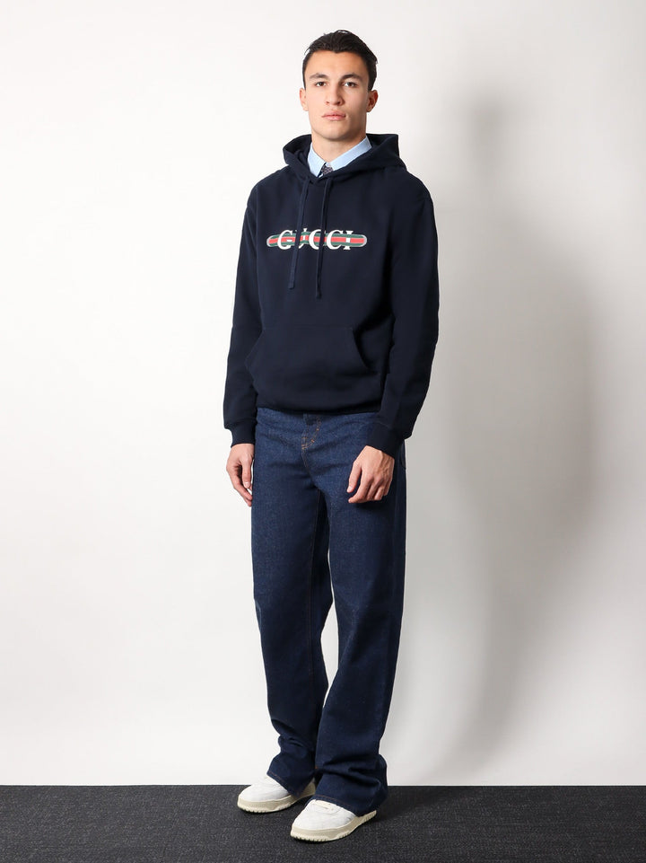 Gucci Men Cotton Sweatshirt With Gucci Web Print