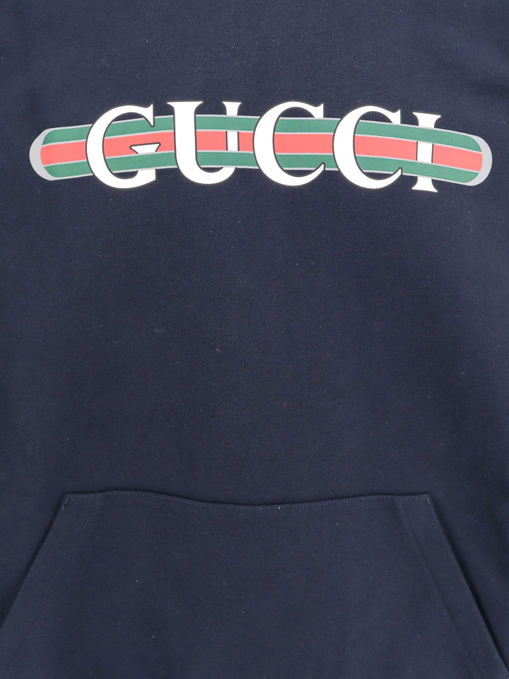 Gucci Men Cotton Sweatshirt With Gucci Web Print