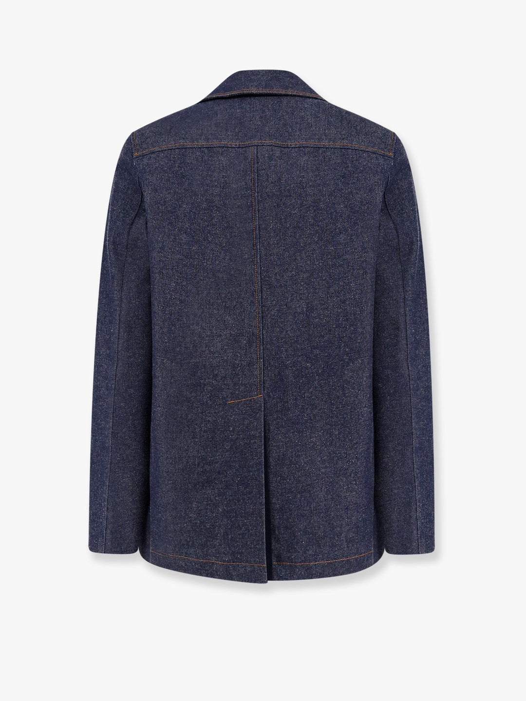 Gucci Men Denim Peacoat With Contrasting Stitching
