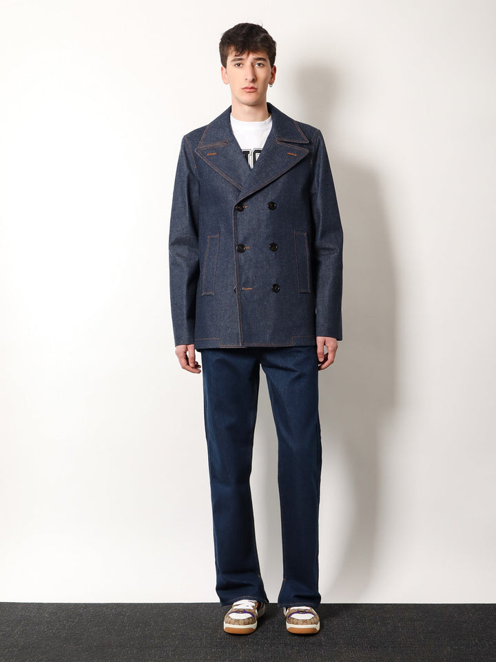 Gucci Men Cotton Jeans With Back Floral Print