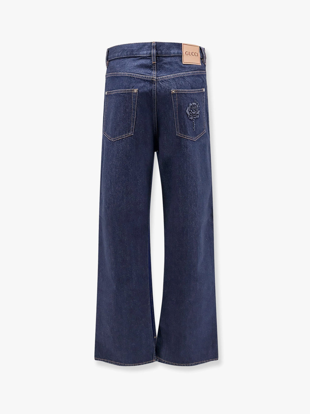 Gucci Men Cotton Jeans With Back Floral Print