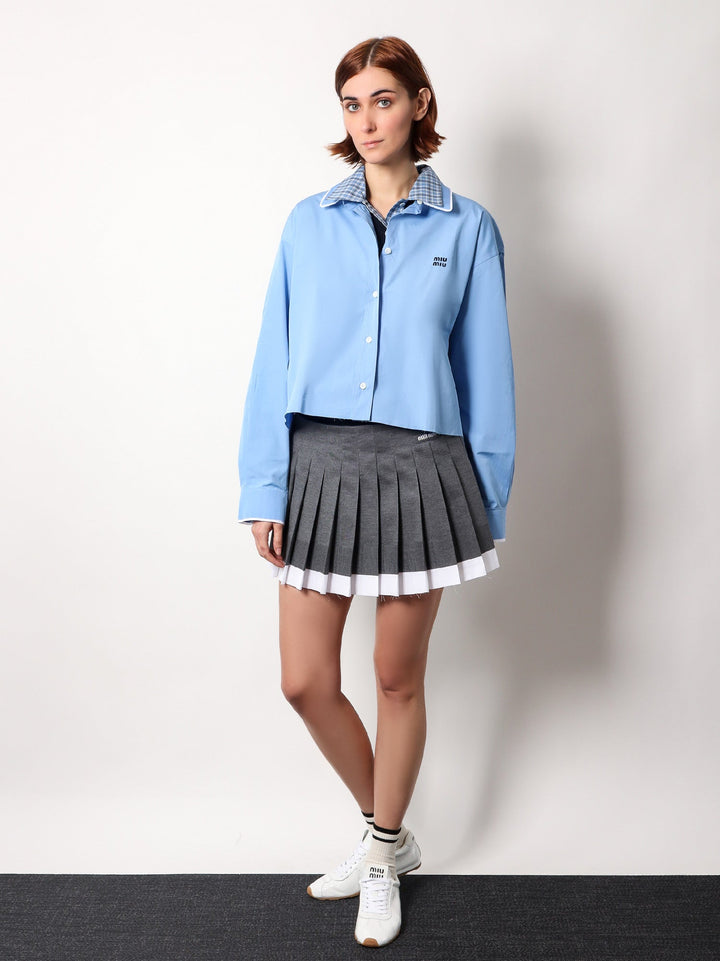 Miu Miu Women Recycled Silk Pleated Skirt