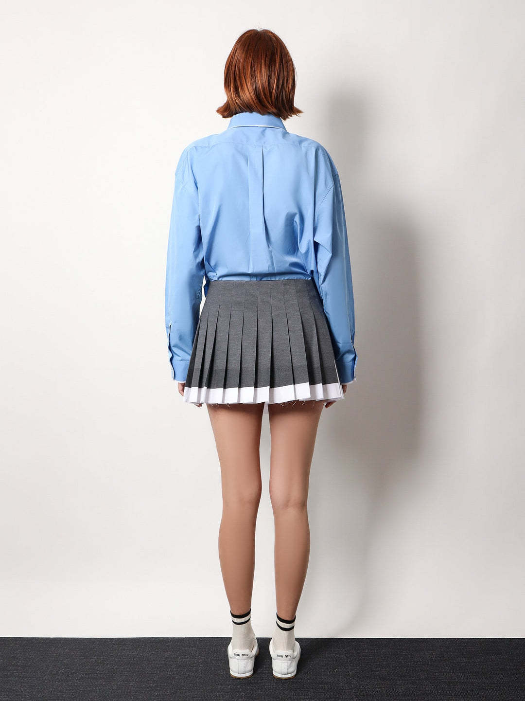 Miu Miu Women Recycled Silk Pleated Skirt