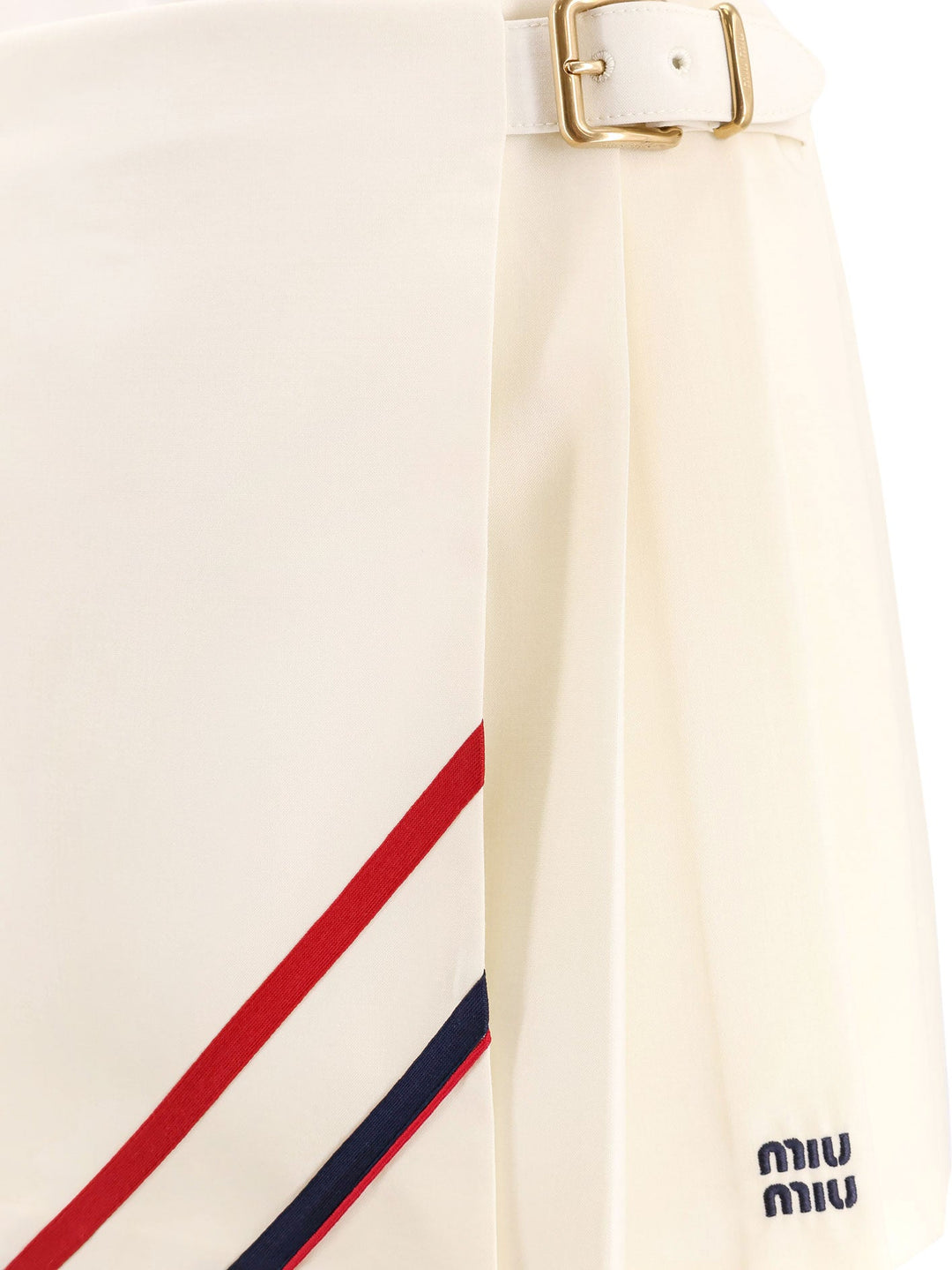 Miu Miu Women Plisse Wool And Mohair Skirt