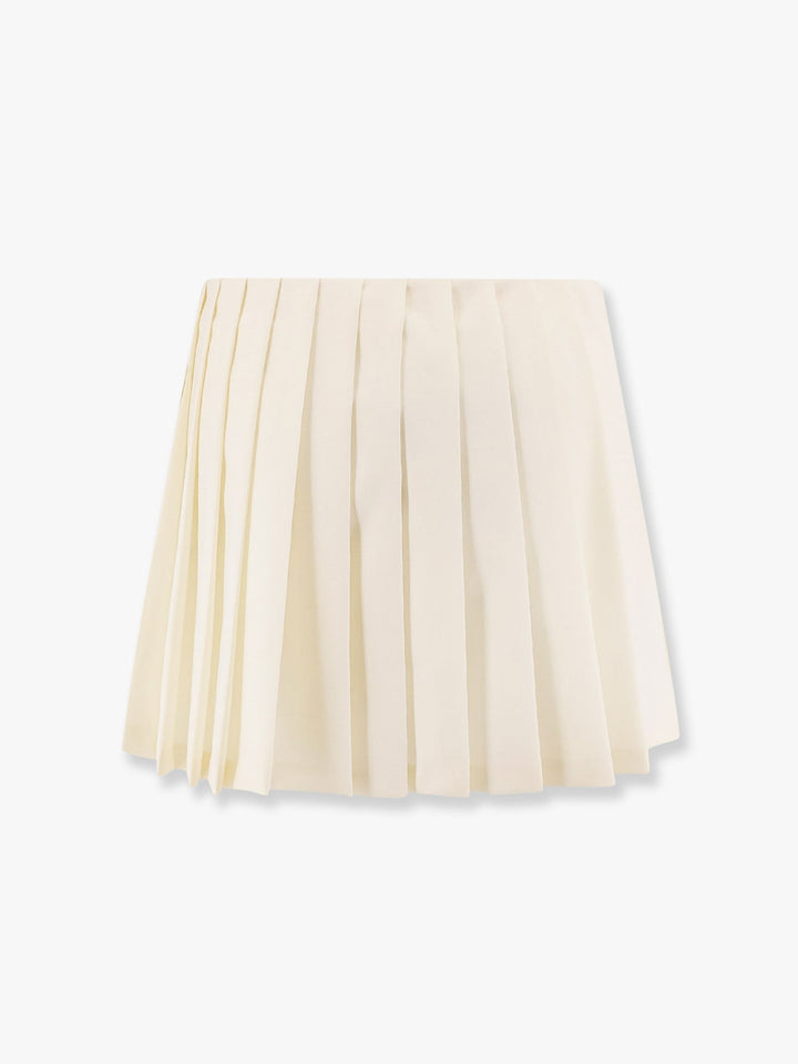 Miu Miu Women Plisse Wool And Mohair Skirt