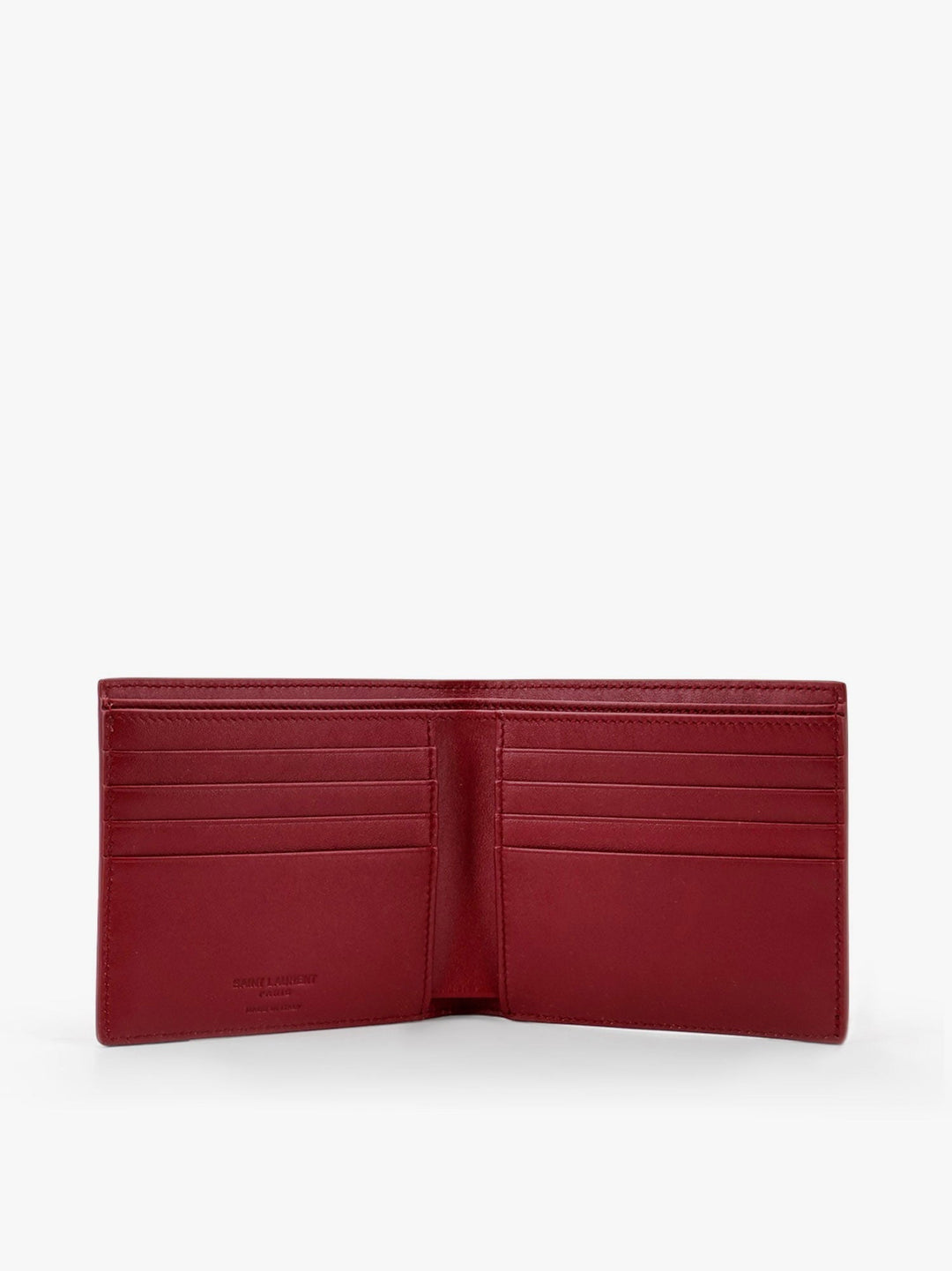 Saint Laurent Men Patent Leather Wallet With Engraved Logo On The Front