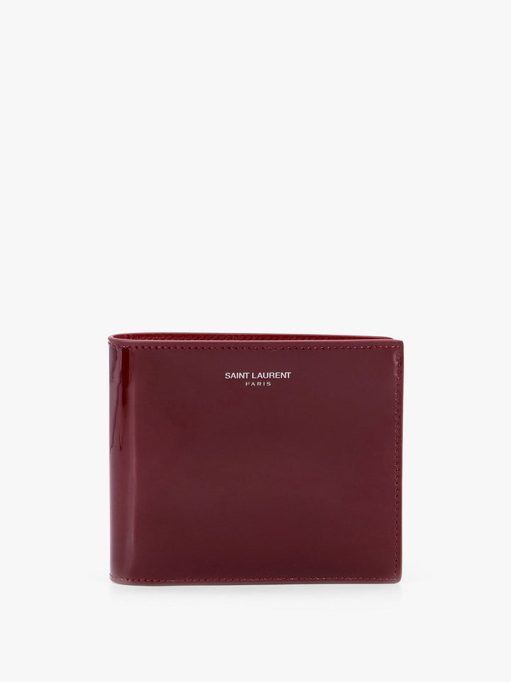 Saint Laurent Men Patent Leather Wallet With Engraved Logo On The Front
