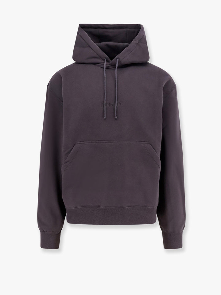 Saint Laurent Men Organic Cotton Sweatshirt With Frontal Logo Embroidery